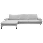 ECKSOFA in Echtleder Weiß  180/310 cm  - Schwarz/Weiß, Design, Leder/Metall (180/310cm) - Dieter Knoll