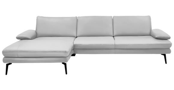 ECKSOFA in Echtleder Weiß 180/310 cm - Schwarz/Weiß, Design, Leder/Metall (180/310cm) - Dieter Knoll