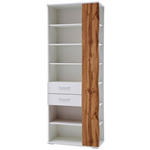 REGAL  74/197/38 cm Weiß, Eichefarben  - Chromfarben/Eichefarben, Design, Holzwerkstoff/Kunststoff (74/197/38cm) - Xora