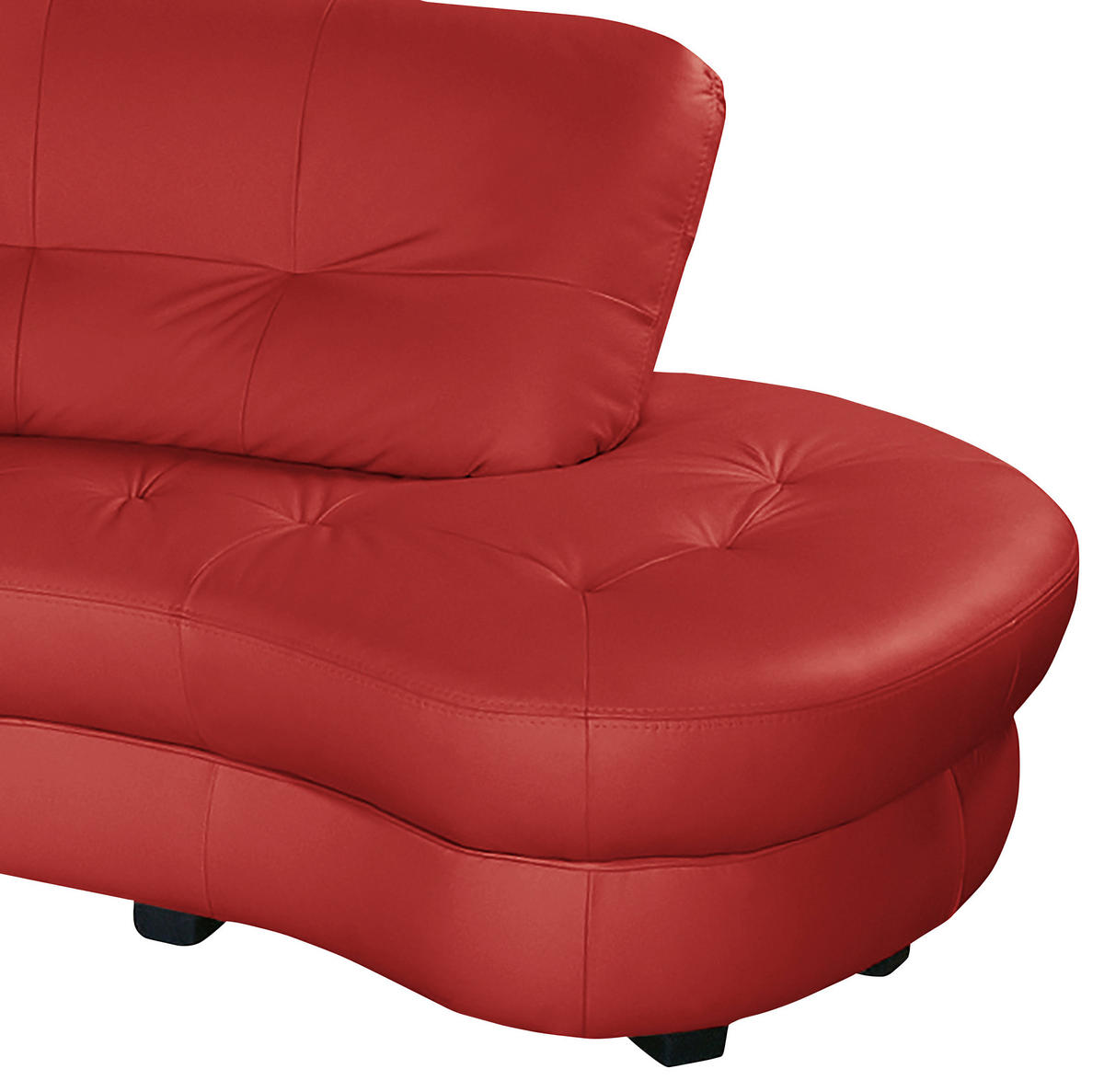 ECKSOFA in Lederlook Echtleder Rot  300/113 cm  - Rot/Schwarz, Design, Leder/Kunststoff (300/113cm) - Livetastic