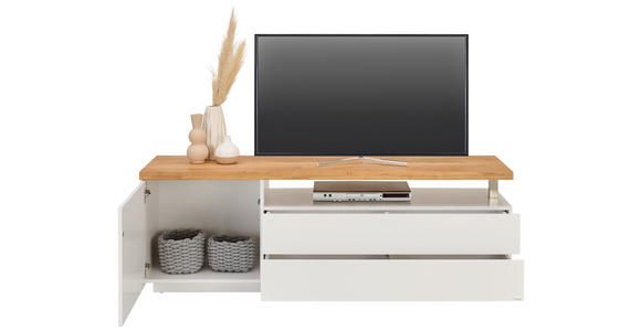 LOWBOARD  in 160/53,5/41,5 cm  - Eichefarben/Weiß, KONVENTIONELL, Holz/Holzwerkstoff (160/53,5/41,5cm) - Novel