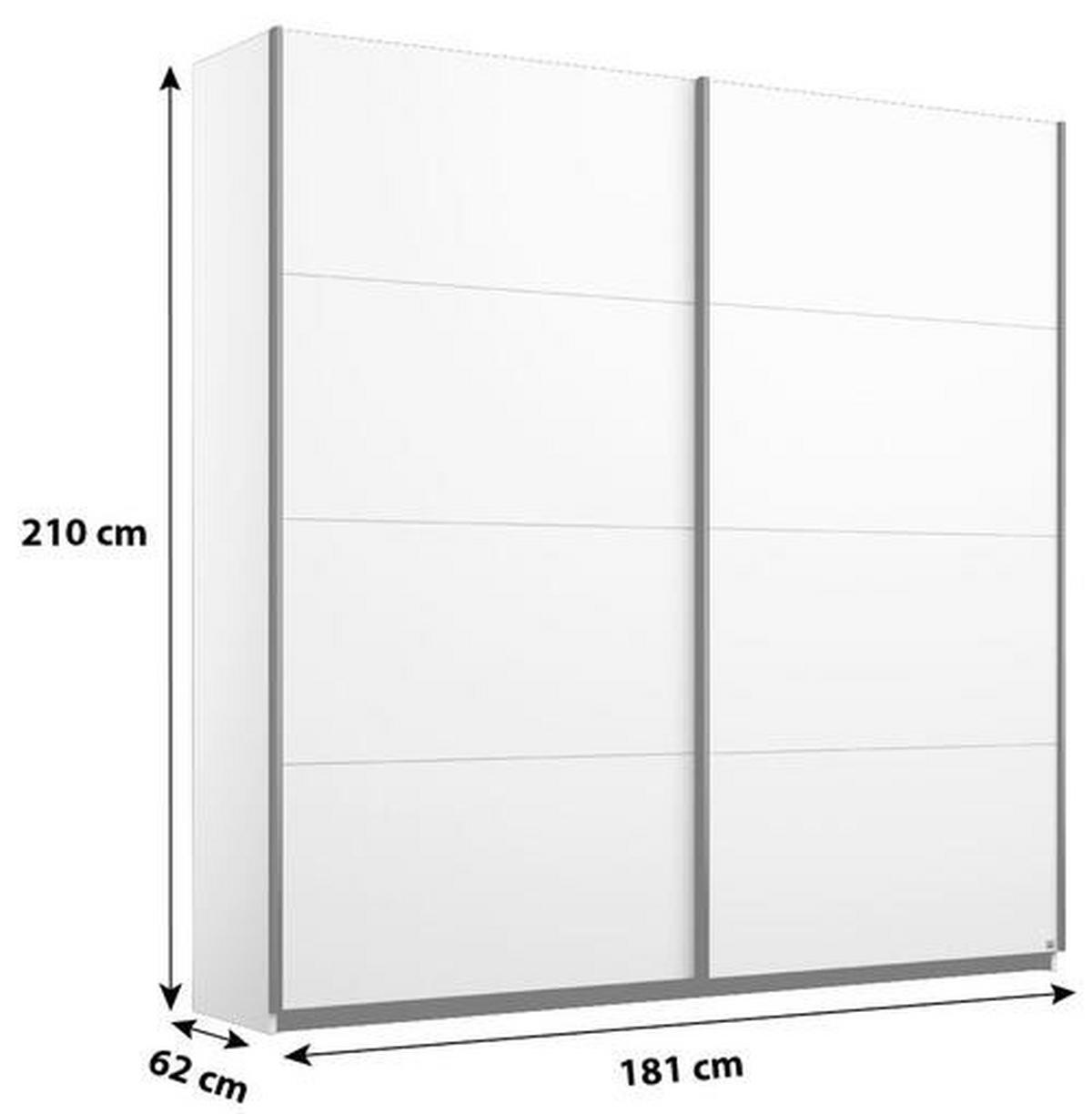 FÜGGESZTETT TOLÓAJTÓS SZEKRÉN fehér  - alumínium színű/fehér, Modern, faalapú anyag/fém (181/210/62cm) - Rauch Möbel