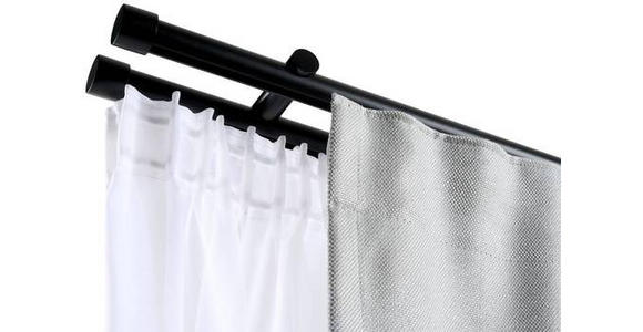VORHANGSTANGENSET 200 cm - Schwarz, Basics, Metall (200cm) - Homeware
