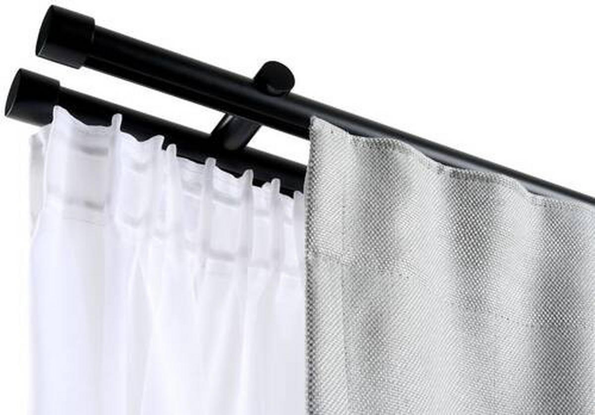SET GALERII PERDELE 160 cm  - negru, Basics, metal (160cm) - Homeware