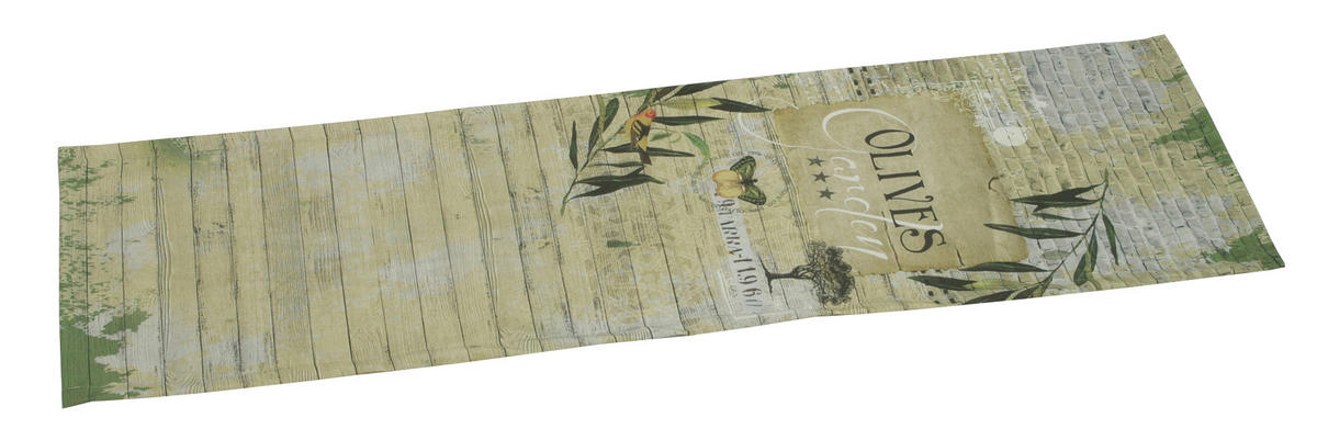 TRAVERSĂ DE MASĂ 40/135 cm   - bej/verde, Konventionell, textil (40/135cm)