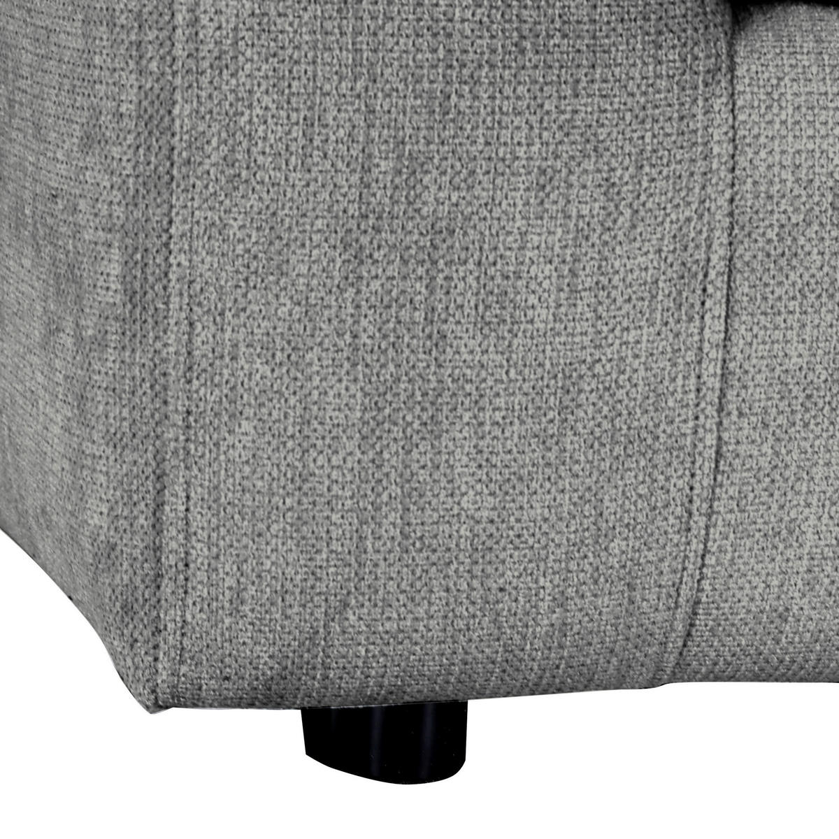 ECKSOFA in Flachgewebe Grau  - Schwarz/Grau, Design, Kunststoff/Textil (235/175cm) - home24