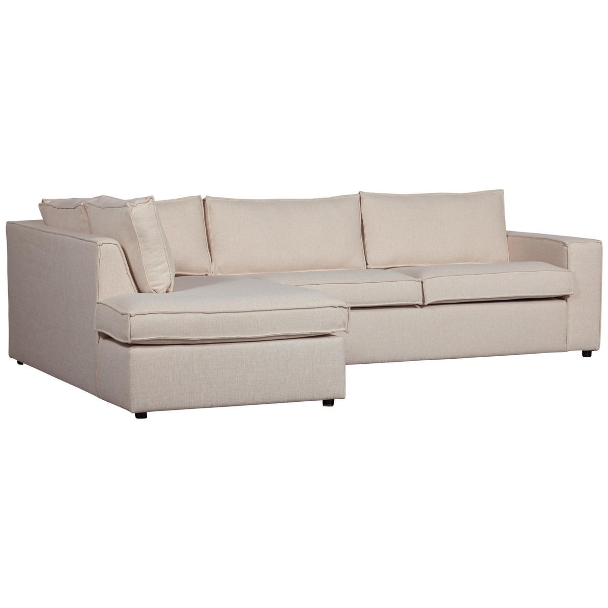 ECKSOFA in Webstoff Naturfarben  197/283 cm  - Schwarz/Naturfarben, Design, Kunststoff/Textil (197/283cm) - Livetastic
