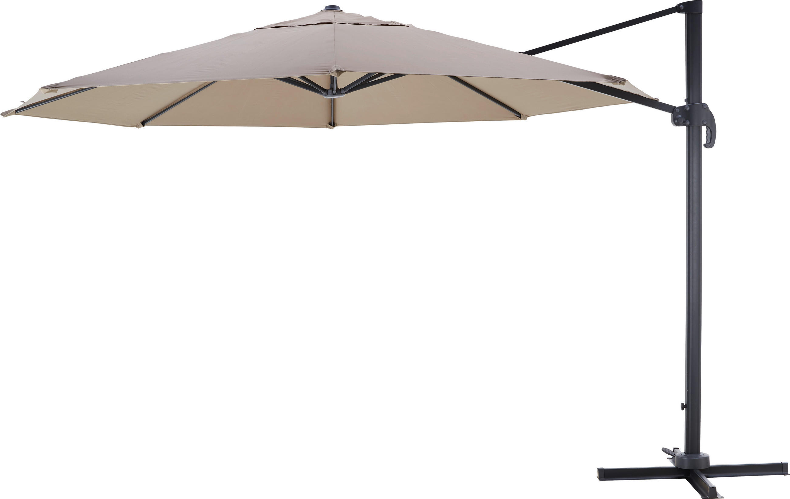ZGLOBNI SUNCOBRAN - siva/sivobraon, Lajfstajl, metal/tekstil (350cm) - Ambia Garden