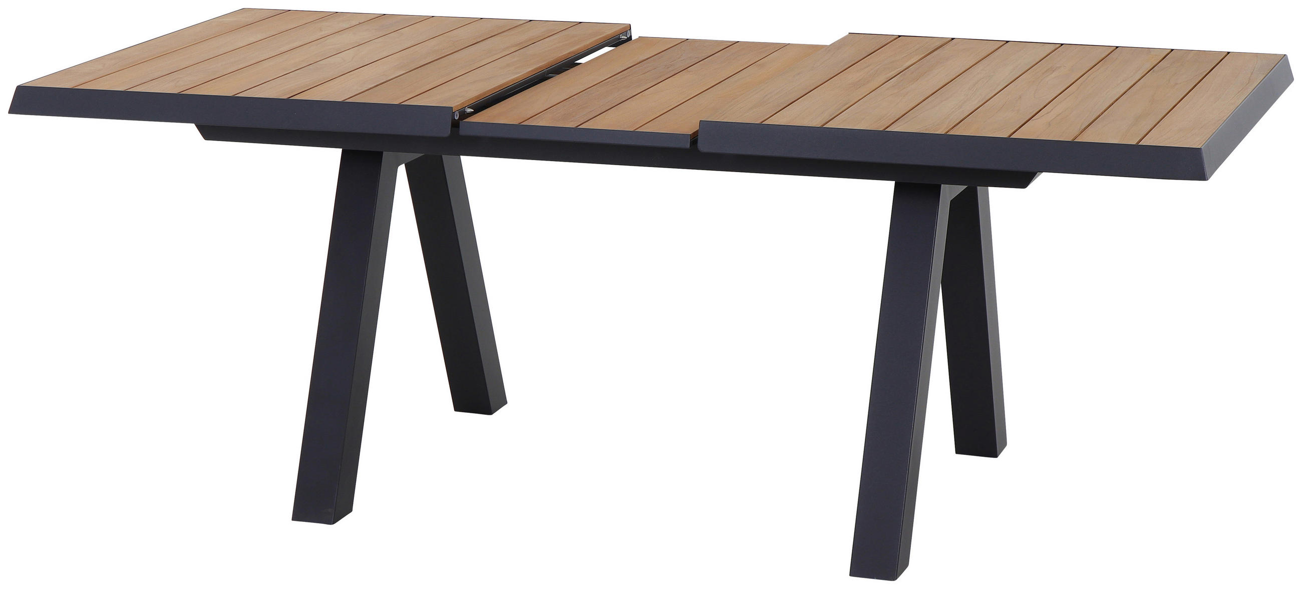 GARTENTISCH 160-200/90/77 cm Metall rechteckig  - Anthrazit/Teakfarben, Basics, Holz/Metall (160-200/90/77cm) - Siena Garden
