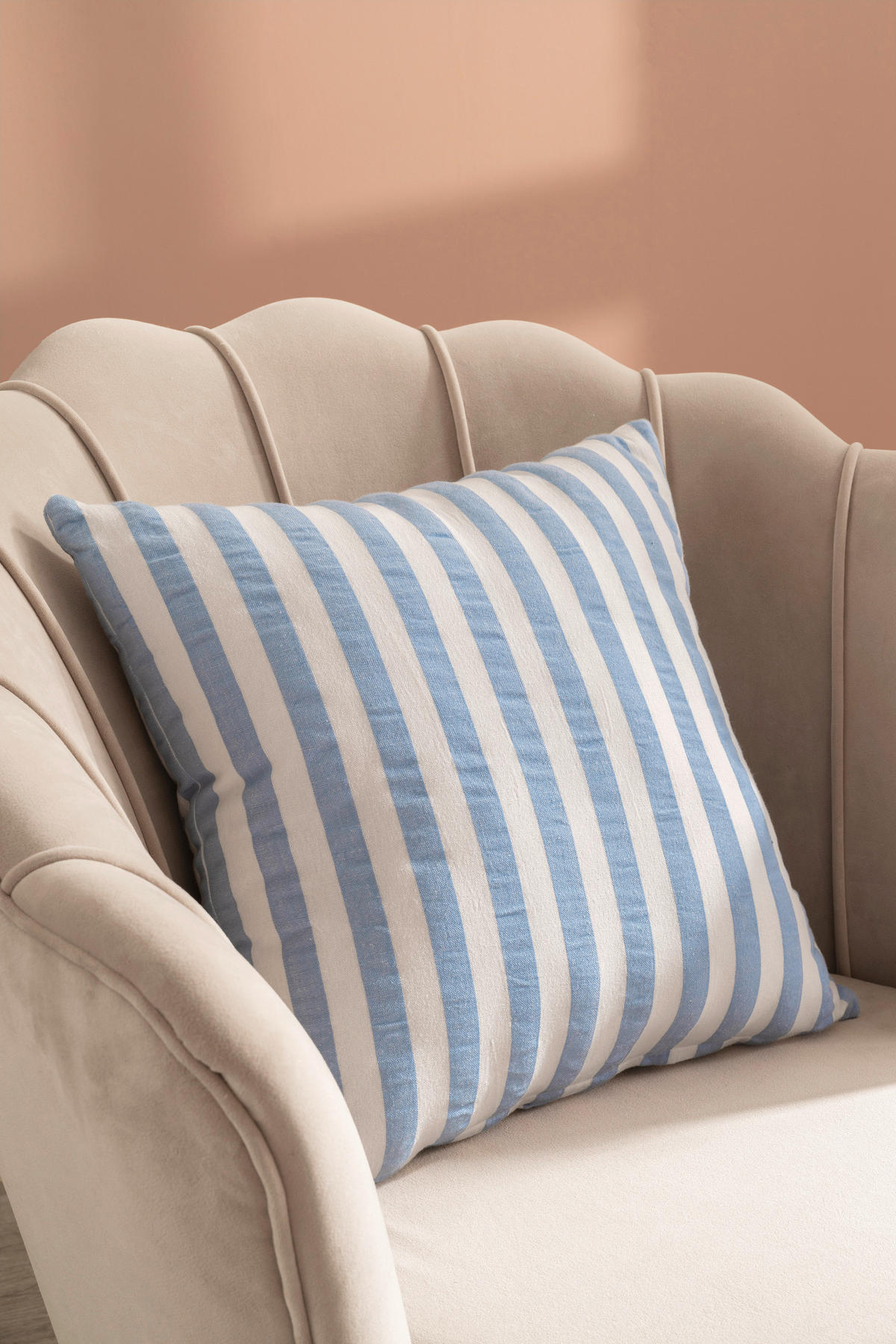 DEKORAČNÍ POLŠTÁŘ 45/45 cm - bílá/světle modrá, Design, textil (45/45cm) - Esposa