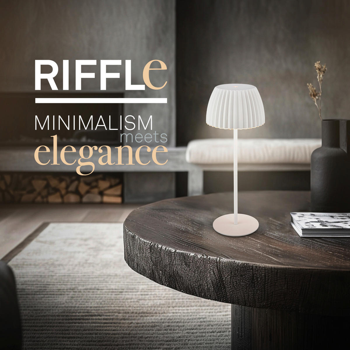 AKKU-TISCHLEUCHTE 14,5/36,5 cm  - Weiß, Basics, Kunststoff/Metall (14,5/36,5cm)