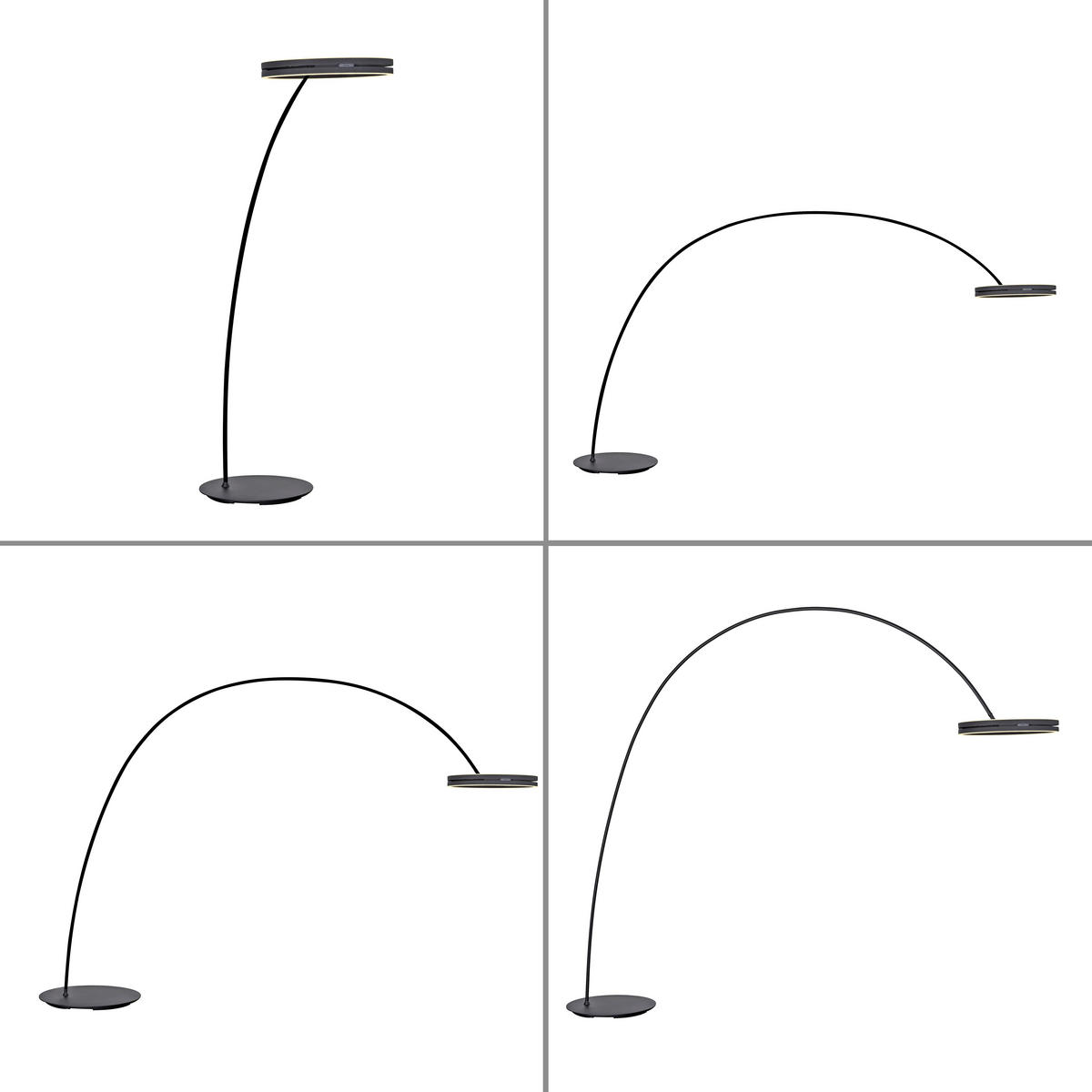BOGENLEUCHTE 290/60/250 cm    - Schwarz, Design, Kunststoff/Metall (290/60/250cm) - Neuhaus PURE