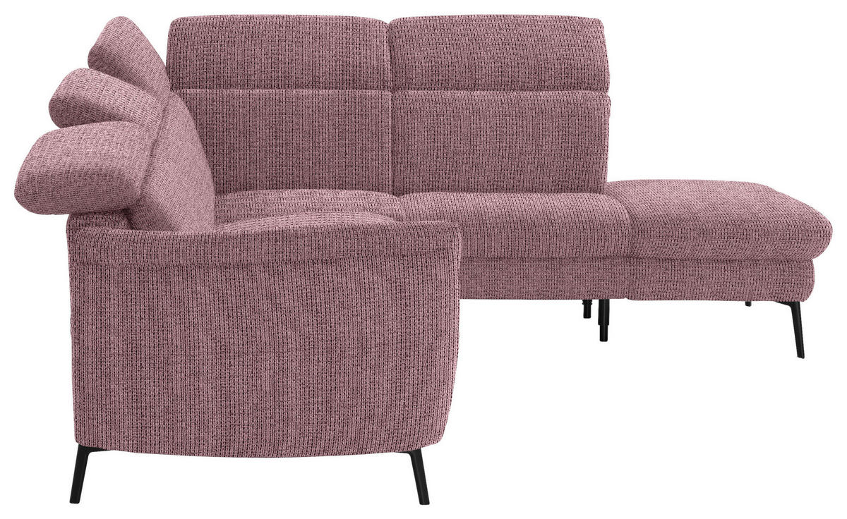 ECKSOFA in Struktur Flieder  - Flieder/Schwarz, Modern, Textil/Metall (275/235cm) - Cantus