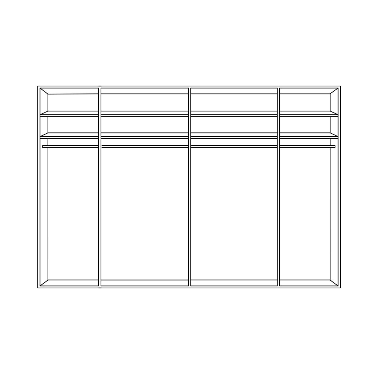 SKRIŇA S POS. DVER. – HOR.VED, biela, 298/240/68 cm - biela/chrómová, Konventionell, kov/kompozitné drevo (298/240/68cm) - Dieter Knoll