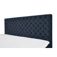 BOXSPRINGBETT 160/200 cm  in Dunkelblau  - Chromfarben/Dunkelblau, Design, Textil/Metall (160/200cm) - Xora