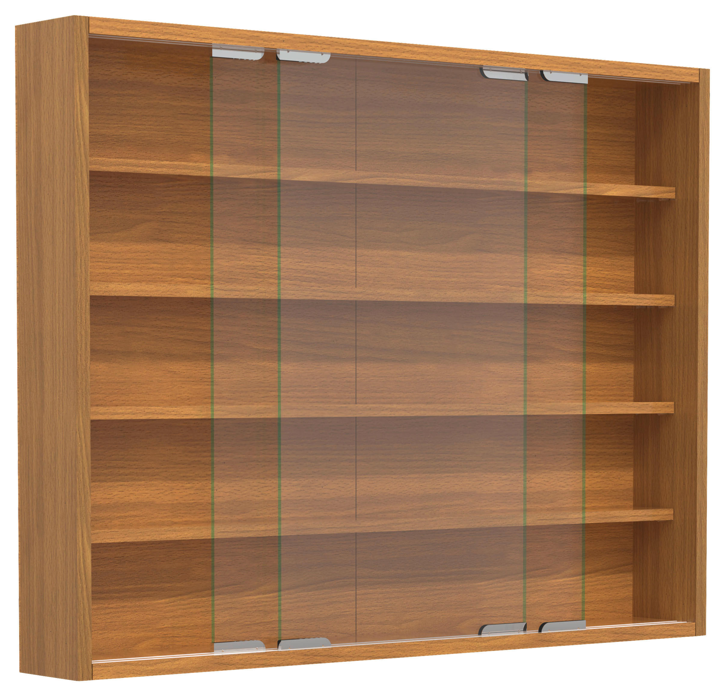 HÄNGEVITRINE in Buchefarben   - Silberfarben/Buchefarben, MODERN, Glas/Holzwerkstoff (77/60/10cm) - MID.YOU