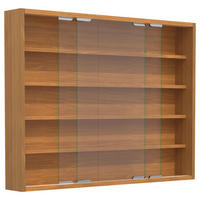 VÄGGHÄNGT VITRINSKÅP i bokfärgad   - bokfärgad/silver, Modern, trämaterial/glas (77/60/10cm) - MID.YOU