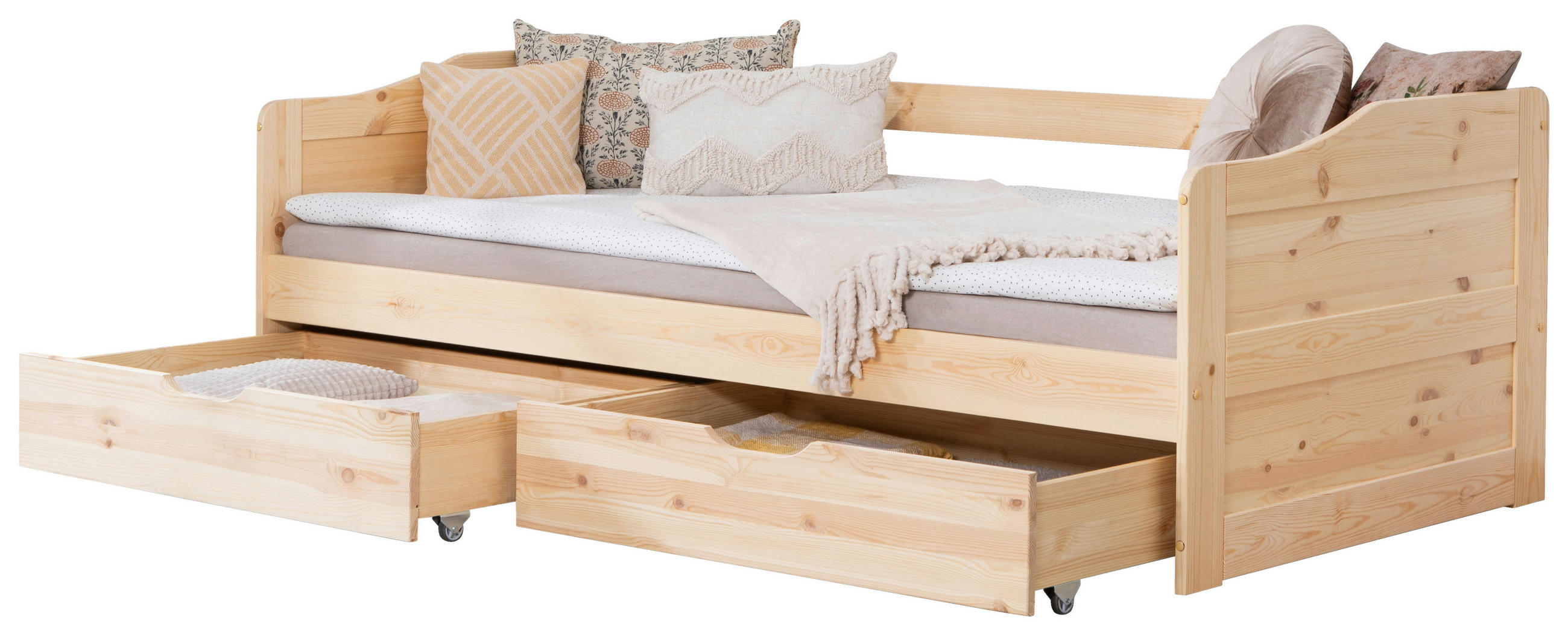 STAURAUMBETT 90/200 cm  in Naturfarben  - Naturfarben, MODERN, Holz (90/200cm) - MID.YOU