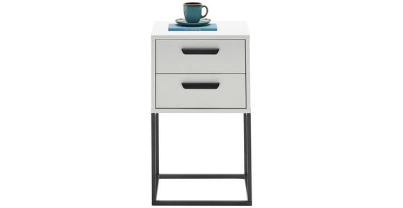 NACHTKÄSTCHEN 40/65/38,5 cm in Schwarz, Weiß - Schwarz/Weiß, KONVENTIONELL, Holzwerkstoff/Kunststoff (40/65/38,5cm) - Carryhome