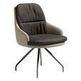 ARMLEHNSTUHL  Beinauswahl, Sitzfläche 360° drehbar, Stoff-/Lederauswahl Velours  Sandfarben, Graphitfarben  - Sandfarben/Graphitfarben, Design, Textil/Metall (60/86/66cm) - Dieter Knoll