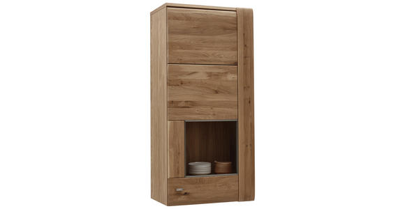 HÄNGEVITRINE in furniert, massiv Eiche Eichefarben - Eichefarben/Alufarben, KONVENTIONELL, Holz/Holzwerkstoff (56/120/38cm) - Voleo