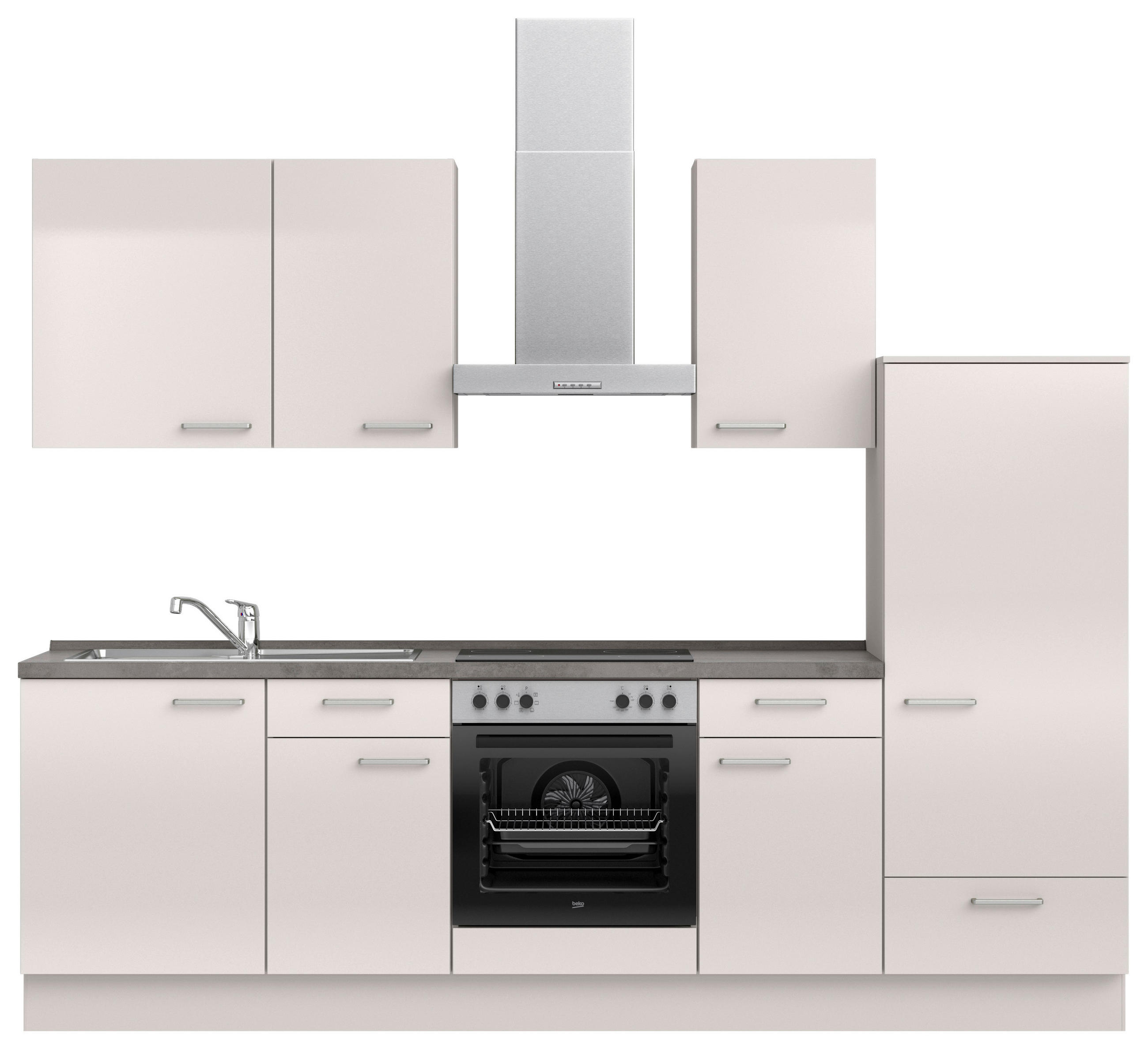 KÜCHENLEERBLOCK 270 cm   in Schieferfarben, Hellgrau  - Schieferfarben/Edelstahlfarben, MODERN, Holzwerkstoff/Metall (270cm) - Nobilia