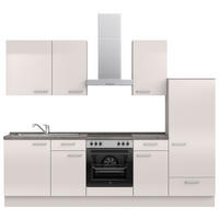 KÜCHENLEERBLOCK 270 cm   in Schieferfarben, Hellgrau  - Schieferfarben/Edelstahlfarben, MODERN, Holzwerkstoff/Metall (270cm) - Nobilia