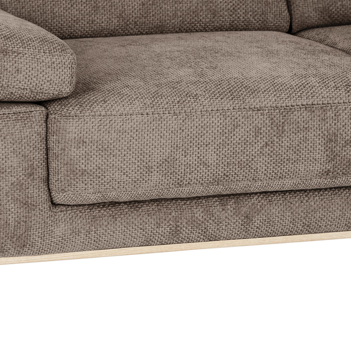 ECKSOFA in Struktur Schlammfarben  - Schlammfarben/Schwarz, Modern, Textil/Metall (283/194cm) - MID.YOU
