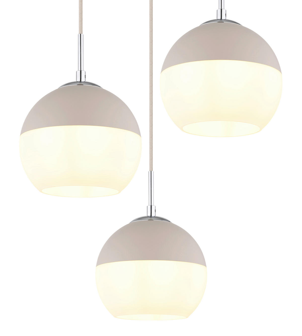 HÄNGELEUCHTE 42,5/120 cm  - Sandfarben/Beige, Design, Glas/Textil (42,5/120cm) - Globo