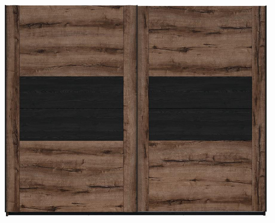 ORMAR SA KLIZNIM VRATIMA crna, boja hrasta  270/218,5/60,5 cm  - boja hrasta/crna, Dizajnerski, pločasti materijal/plastika (270/218,5/60,5cm) - Carryhome