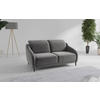 2,5-SITZER in Samt Grau  - Schwarz/Grau, MODERN, Textil/Metall (172/93/104cm) - Sit & More