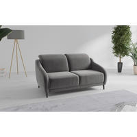 3-SITZER-SOFA in Samt Grau  - Schwarz/Grau, MODERN, Textil/Metall (192/93/104cm) - Sit & More