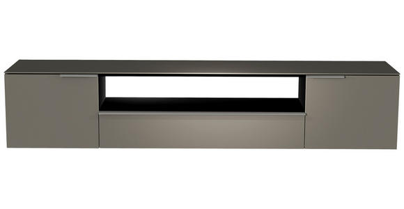 LOWBOARD Grau, Alufarben  - Alufarben/Grau, Design, Glas/Holzwerkstoff (210/41/45cm) - Moderano