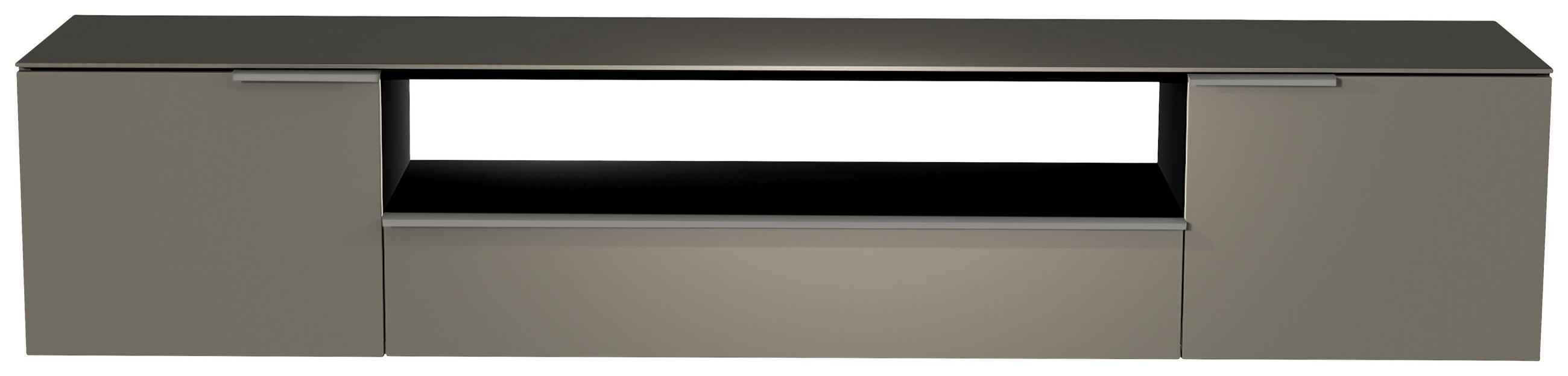 LOWBOARD  in 210/41/45 cm  - Alufarben/Grau, Design, Glas/Holzwerkstoff (210/41/45cm) - Moderano