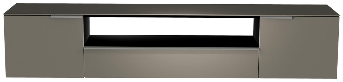LOWBOARD  in 210/41/45 cm  - Alufarben/Grau, Design, Glas/Holzwerkstoff (210/41/45cm) - Moderano