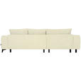ECKSOFA  in Chenille Creme  222/279 cm  - Creme/Schwarz, KONVENTIONELL, Kunststoff/Textil (222/279cm) - Hom`in