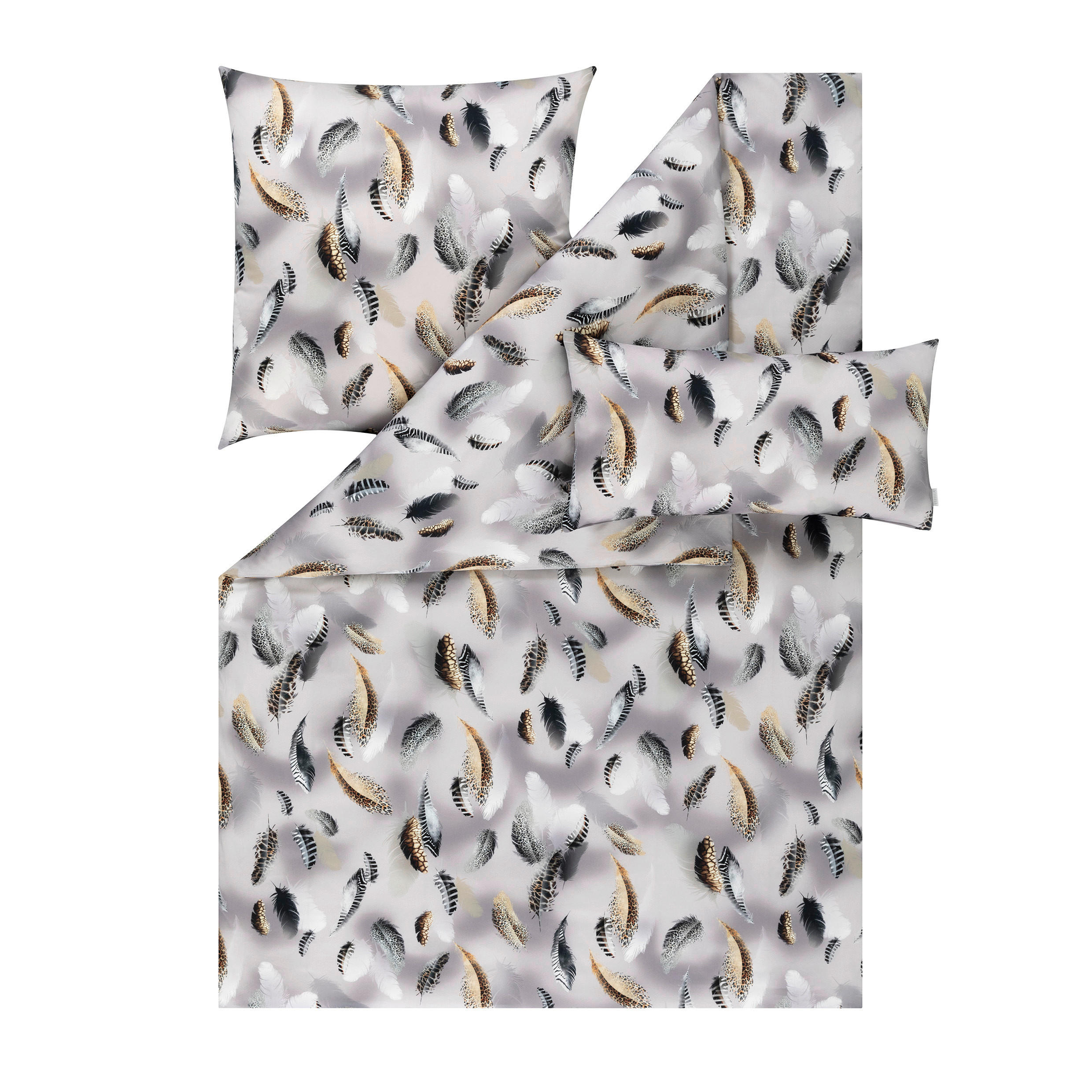 BETTWÄSCHE Luxury Satin  - Grau, Design, Textil (135/200cm) - Estella