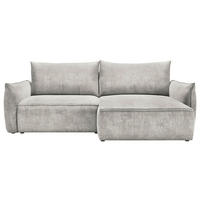 ECKSOFA Beige Struktur Rückenkissen, Bettkasten, Schlaffunktion, Rücken echt, Liegefläche im Originalstoff  - Beige/Schwarz, KONVENTIONELL, Kunststoff/Textil (266/148cm) - Milino