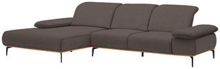 ECKSOFA Dunkelbraun Flachgewebe  - Eichefarben/Dunkelbraun, Natur, Holz/Textil (195/322cm) - Chilliano