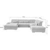 WOHNLANDSCHAFT Braun, Grau Chenille  - Chromfarben/Braun, Design, Textil/Metall (195/376/254cm) - Livetastic