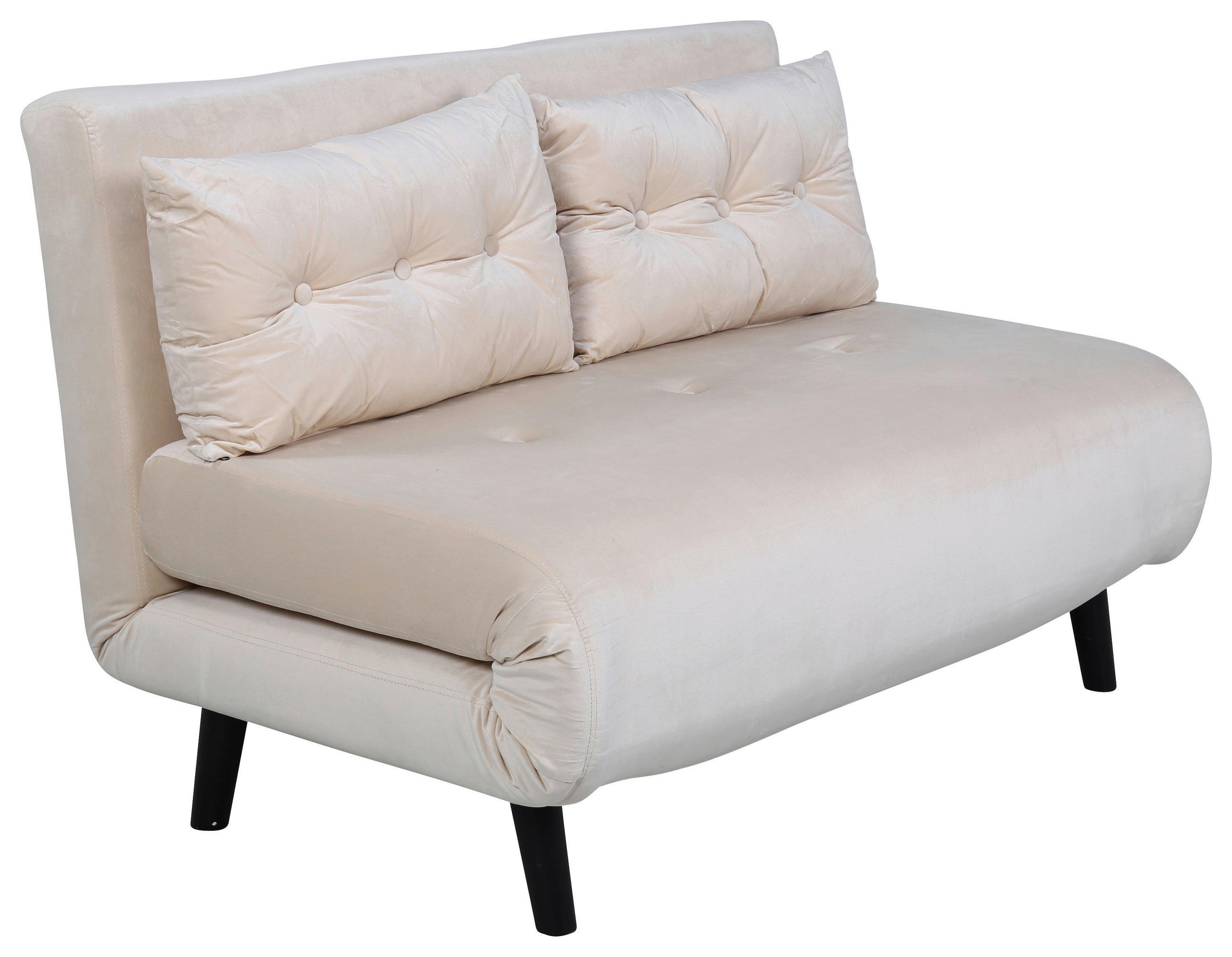 BÄDDSOFFA i textilväv cremefärgad  - cremefärgad, Design, metall/textil (120/88/80cm) - Livetastic