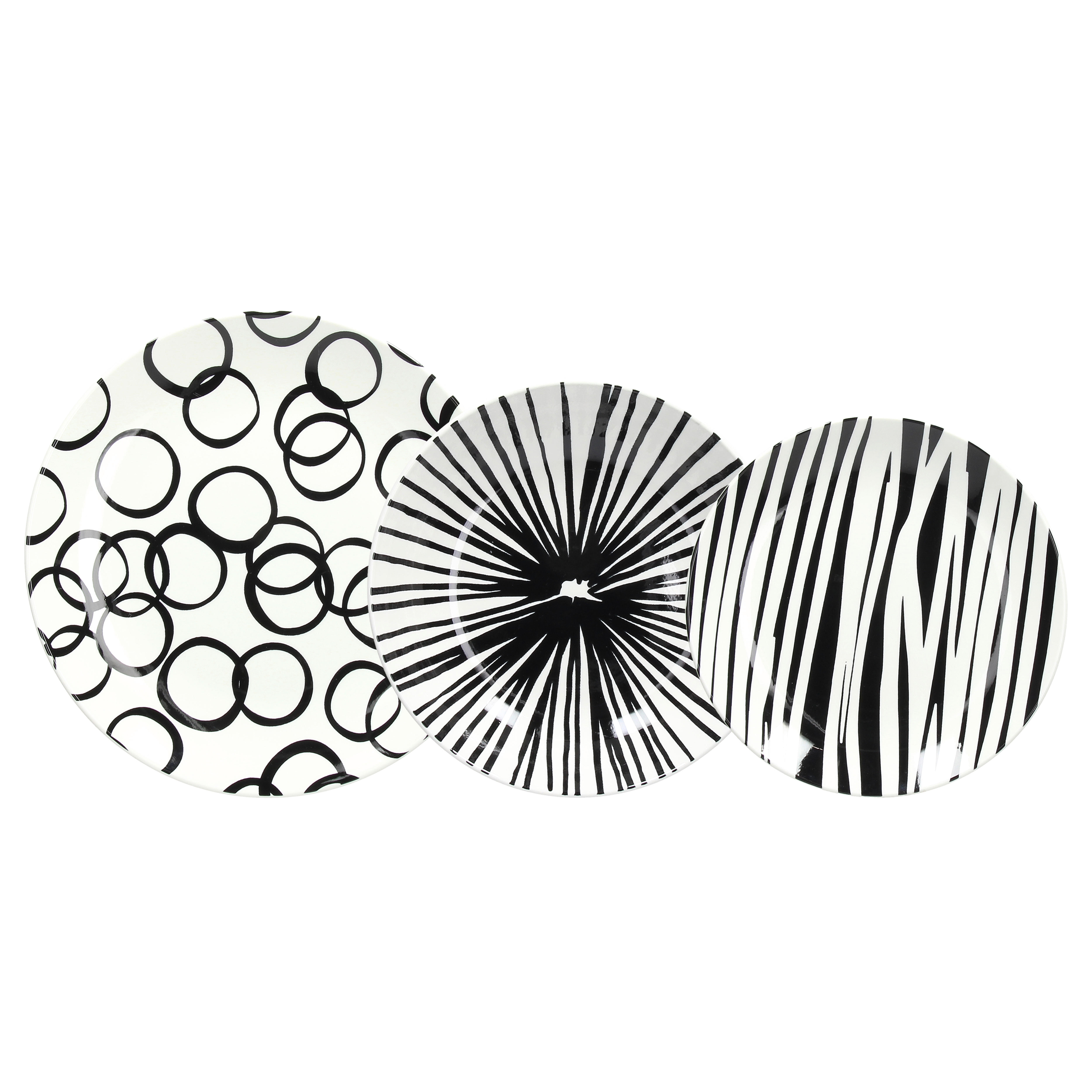 SERVIS ZA JELO      Moon  - bijela/crna, Basics, keramika (37/29/21.5cm) - Tognana