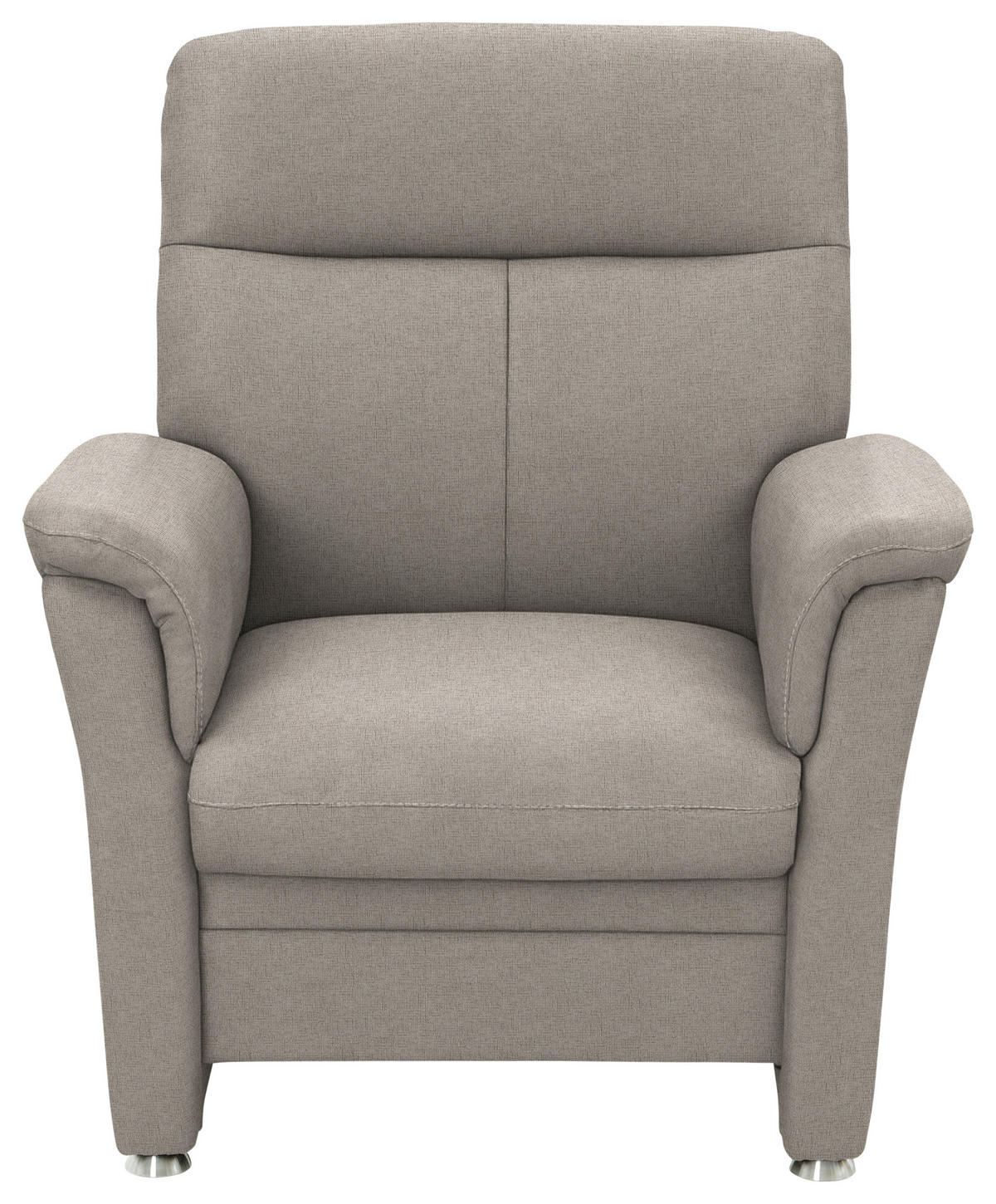 SESSEL Flachgewebe Beige  - Beige/Alufarben, Konventionell, Textil/Metall (90/100/89cm) - Beldomo Comfort