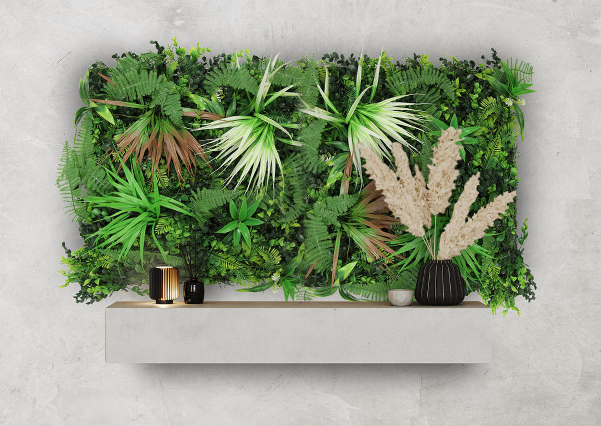 AKUSTIKPANEEL Modular Wall System Design Flora 52/52/5 cm  - Grün, MODERN, Kunststoff (52/52/5cm) - Jangal