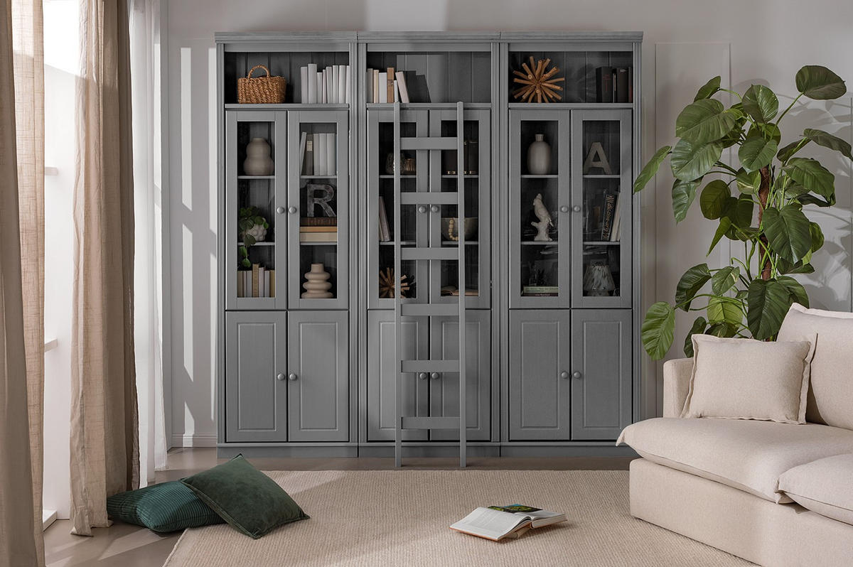 ANSTELLLEITER - Grau, Design, Holz (36/188/6cm) - Livetastic