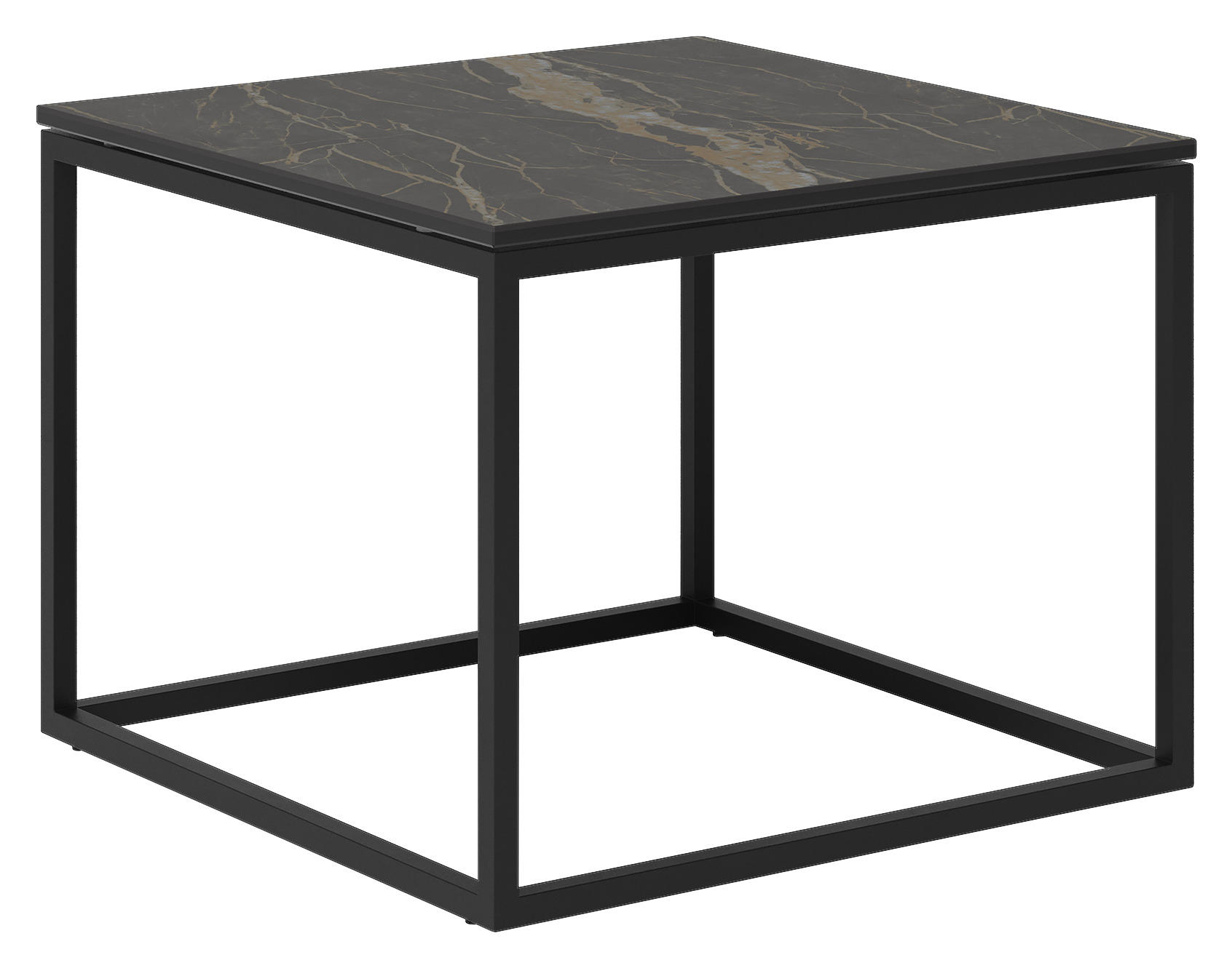 COUCHTISCH Marmor quadratisch Schwarz 45/45/35 cm - Schwarz, Design, Keramik/Metall (45/45/35cm) - Joop!