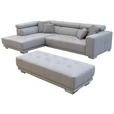 ECKSOFA  in Chenille Hellgrau  207/301 cm  - Chromfarben/Hellgrau, Design, Textil (207/301cm) - Xora