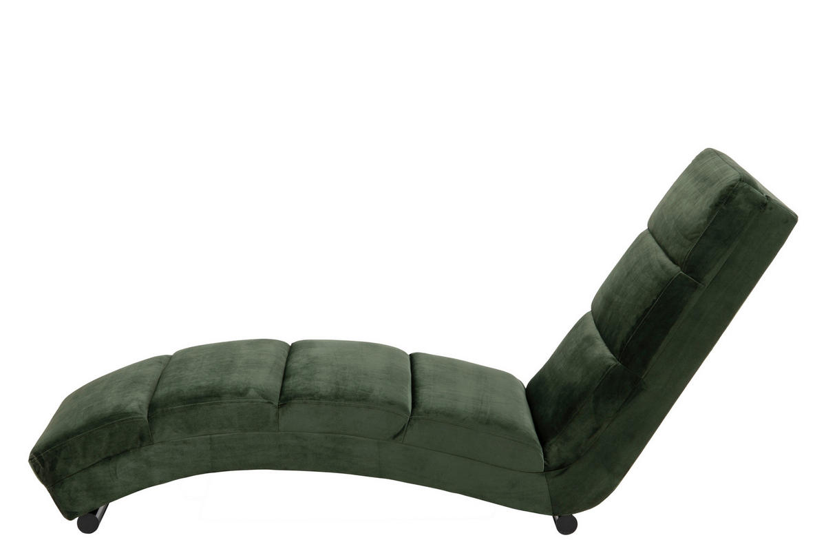 RELAXLIEGE in Samt Waldgrün  - Waldgrün/Schwarz, MODERN, Textil/Metall (170/82/60cm) - Livetastic