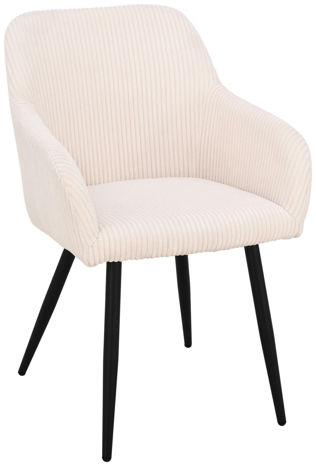 ARMLEHNSTUHL  in Eisen Cord  - Beige/Schwarz, Trend, Holz/Textil (55/84/60cm) - Livetastic