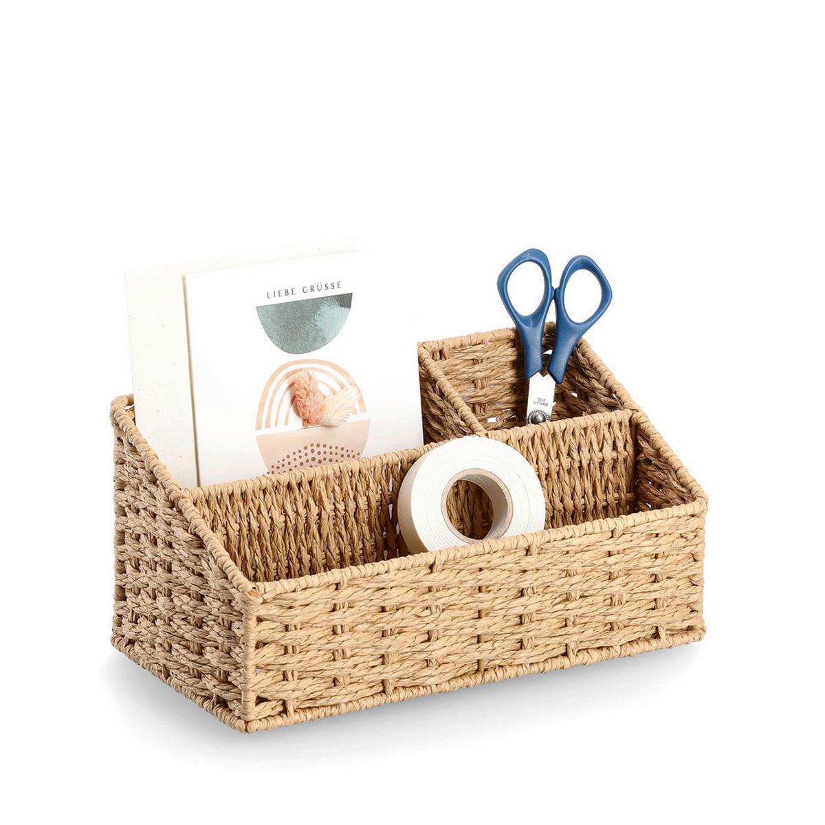 TISCHORGANIZER  - Naturfarben, Basics, Papier/Metall (25,5/14,2/12,2cm) - Zeller Present